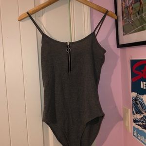 Grey body suit